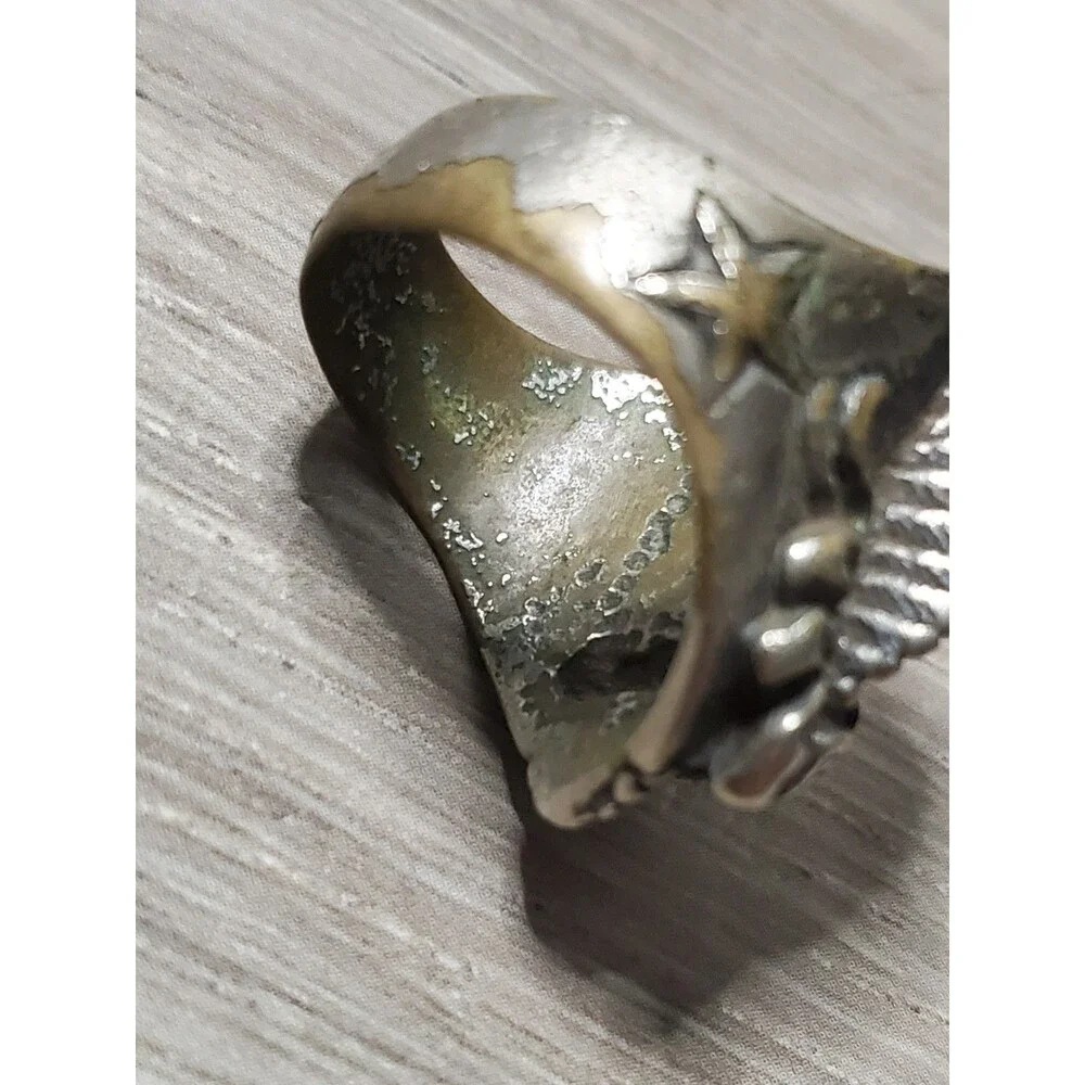 Vintage 1985 G&S Freedom Eagle Biker Ring Size 12 Made in USA Freedom Banner